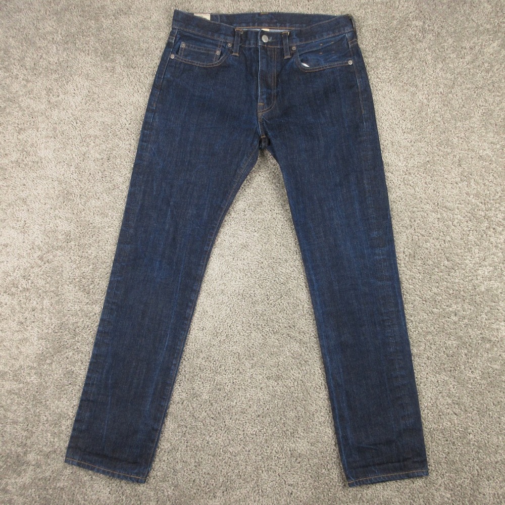 J Crew Jeans Mens 31x32 Blue 484 Slim Straight Kaihara Japanese Denim Pants Dark